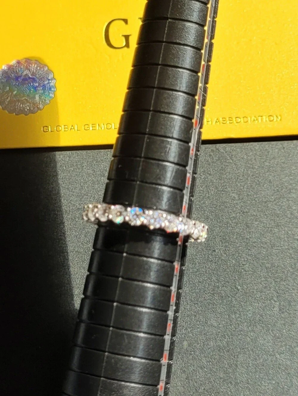 2.2ct Round Cut Moissanite Eternity Band Ring – White Gold Plated (Size 8)